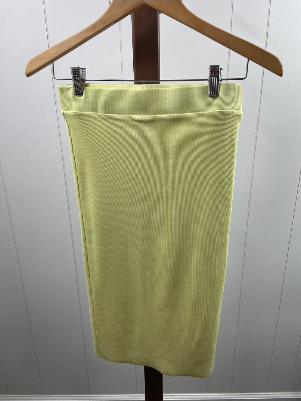 NSF Lyla Citron Ribbed Midi Bodycon Skirt